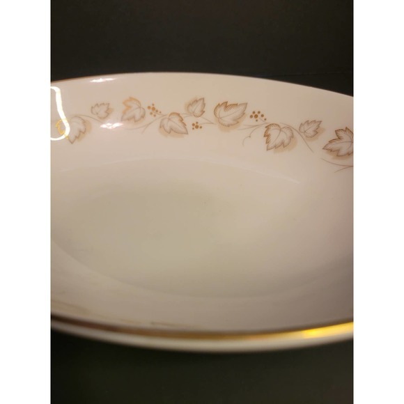 Vintage Noritake Ivory China Goldivy 9" Oval Serving Vegetable Bowl 7531 - Picture 3 of 10